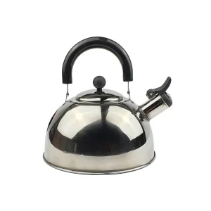 Bouilloire siffleuse en acier inoxydable et plastique noir 2 l