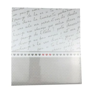 Album photo 80 pages à couverture rigide textes/cœurs H 37.5 x l 33.0 cm pour 400 photos de L 15 x l 10 cm Ostaria