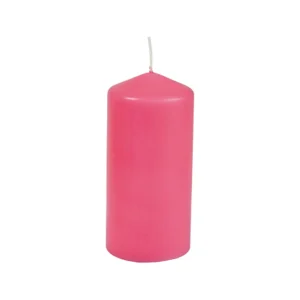 Bougie pilier fuchsia parfumée rose D 6 x H 11 cm durée 18 h Homea