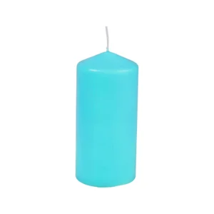 Bougie pilier bleue turquoise parfumée embruns D 6 x H 11 cm durée 18 h Homea