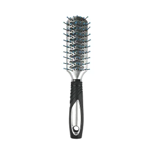 Brosse à cheveux avec picots en finition boule L 24 cm en plastique argent et noir