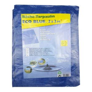 Bâche en polyéthylène bleu L 3 x l 2 m avec des œillets en aluminium