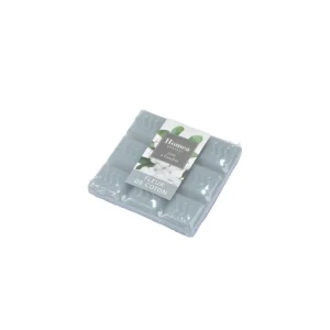 Cire à fondre bleue grise parfumée Fleur de coton en tablette carrée L 7 x l 7 cm Homea