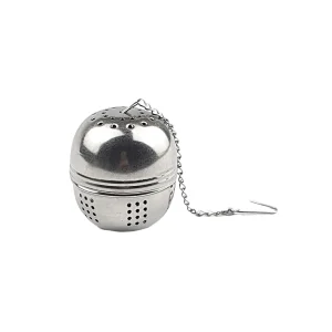 Boule à thé en acier inoxydable D 4 x H 5 cm avec 1 chaîne et 1 crochet au bout