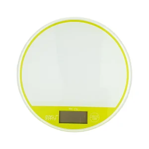 Balance de cuisine électronique ronde en verre et plastique D 18 cm pour 5 kg maximum Easy Make
