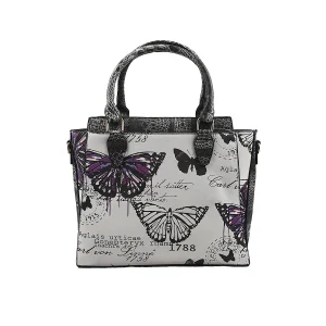 Sac à main synthétique à plusieurs compartiments et pochettes L 29 x l 12 x H 26 cm avec 2 poignées et une bandoulière réglable