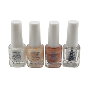 Ensemble 4 vernis à ongles Kit french couture 4 x 6 ml + 92 guides autocollants Modelite
