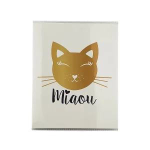 Album photo 36 pages à couverture souple tête de chat “miaou” H 16.5 x l 13.0 cm pour 36 photos de L 15 x l 10 cm Ostaria
