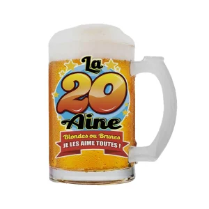 Chope à bière 20 ans verre 50 cl