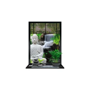Sticker mural Trompe l’œil qualité premium Bouddha/galets l 50 x H 70 cm