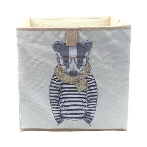 Cube de rangement pliable non tissé 31 x 31 x 31 cm blaireau habillé